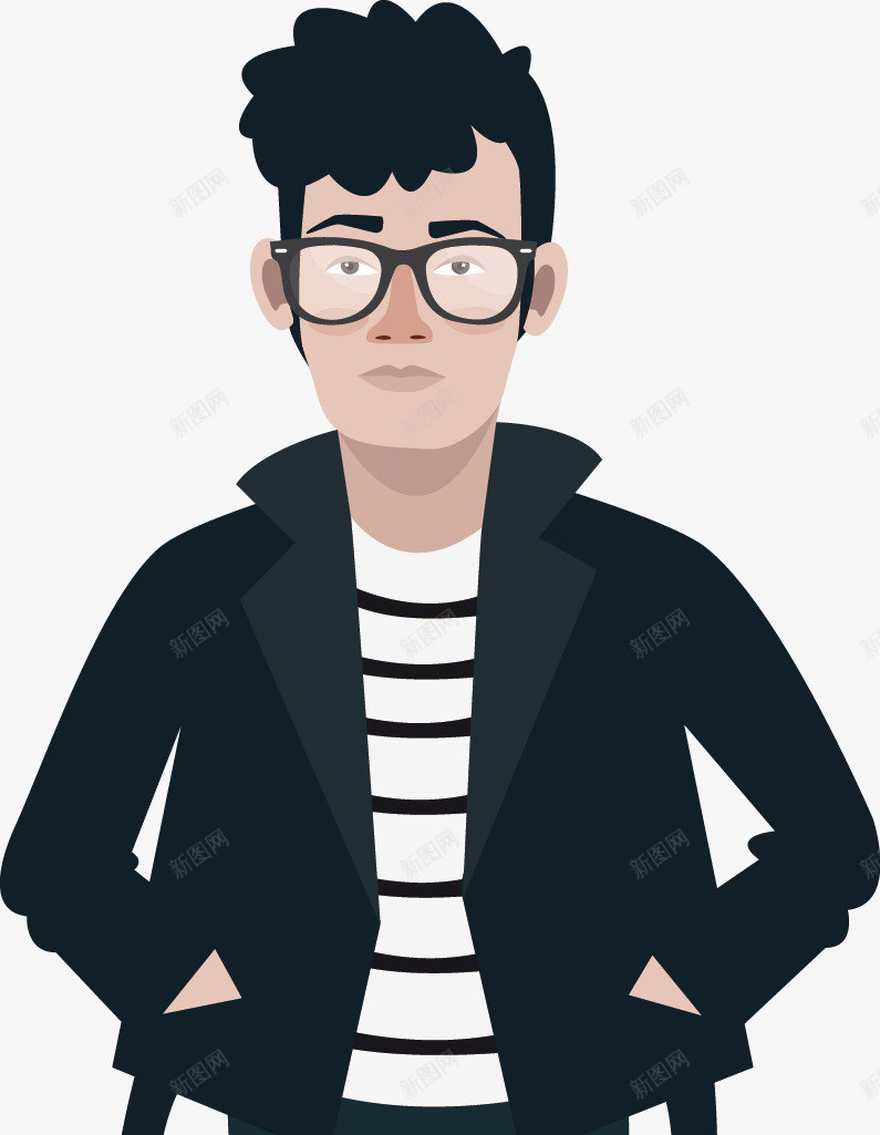 卡通男生矢量图ai免抠素材_新图网 https://ixintu.com 人物 时尚 男友 男朋友 矢量图