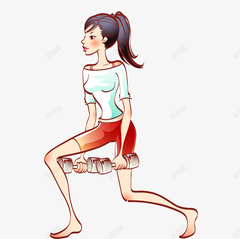 卡通健身运动美女png免抠素材_新图网 https://ixintu.com 人物 健身 免抠图 卡通女人 女人 效果图 美女 装饰图 装饰画
