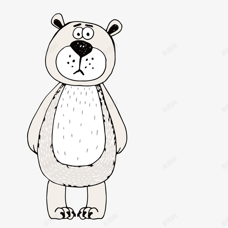 黑色手绘线条动物png免抠素材_新图网 https://ixintu.com 免抠图 动物 手绘动物 效果图 棕熊 线条动物 装饰图 装饰画