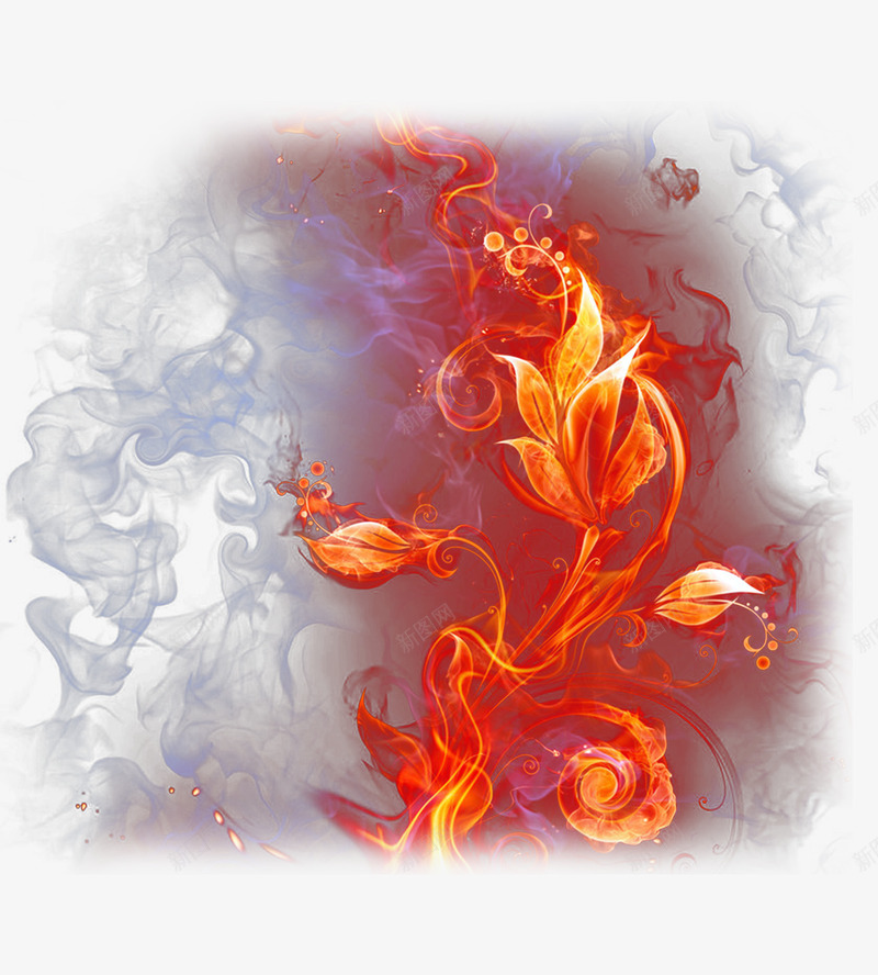 梦幻般的花朵火焰psd免抠素材_新图网 https://ixintu.com 卡通手绘 梦幻 火焰 烟雾 花朵 花朵火焰 装饰图