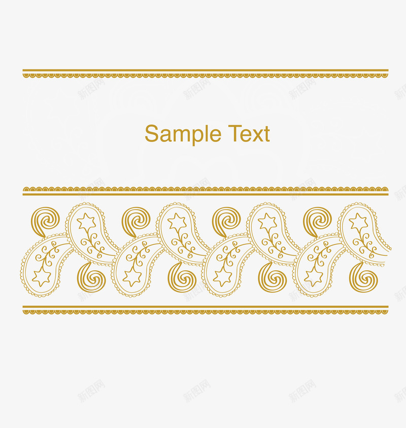 金色装饰纹理矢量图ai免抠素材_新图网 https://ixintu.com 中式花边 宫廷花纹 纹理 金色 矢量图