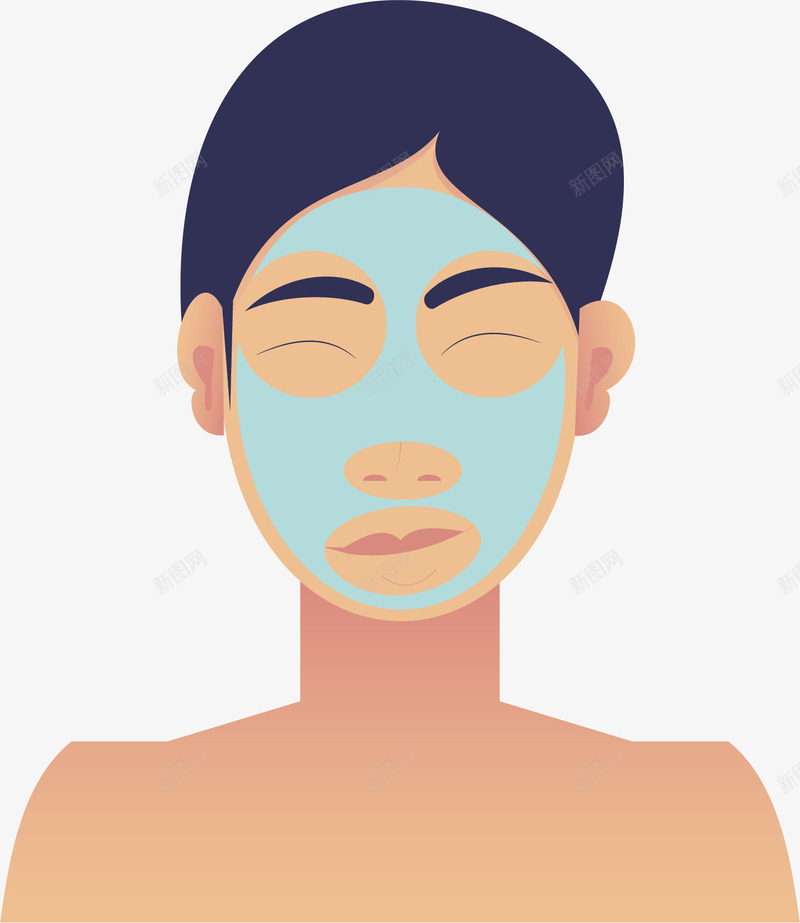 男士美容护理面膜矢量图ai免抠素材_新图网 https://ixintu.com 护理面膜 敷面膜 男士美容 男士面膜 矢量png 面膜 矢量图