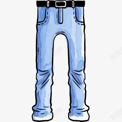 手绘png免抠素材_新图网 https://ixintu.com 手绘服装男装效果图裤子