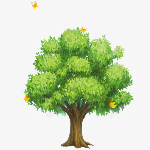 茂盛的树木png免抠素材_新图网 https://ixintu.com 一棵树 大树 彩蝶 树 树木 植物 绿叶 茂盛 蝴蝶