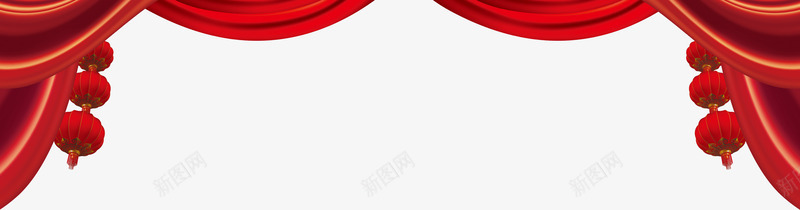 场景红帷幕png免抠素材_新图网 https://ixintu.com 喜庆 场景素材 帷幕 灯笼 红色 节日