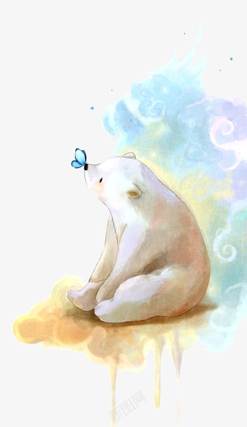 梦幻小熊矢量图eps免抠素材_新图网 https://ixintu.com 小熊 彩色 梦幻 蝴蝶 矢量图