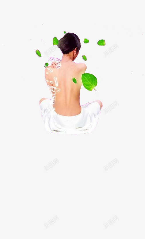 养生png免抠素材_新图网 https://ixintu.com 人物实图 养生 水珠 绿色叶子 美容