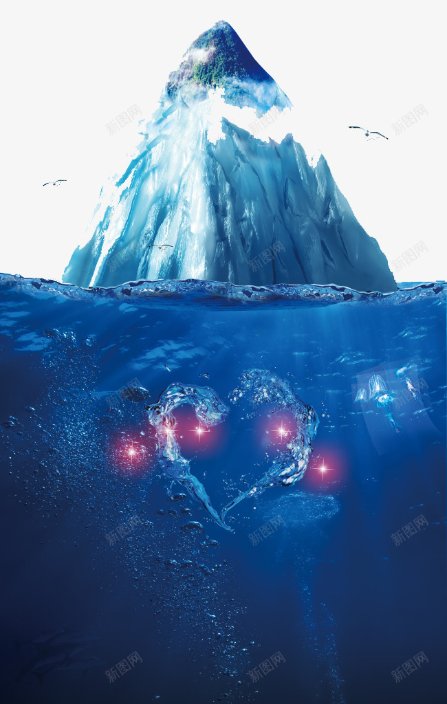 梦幻海洋冰山海png免抠素材_新图网 https://ixintu.com 冰山 梦幻 海洋