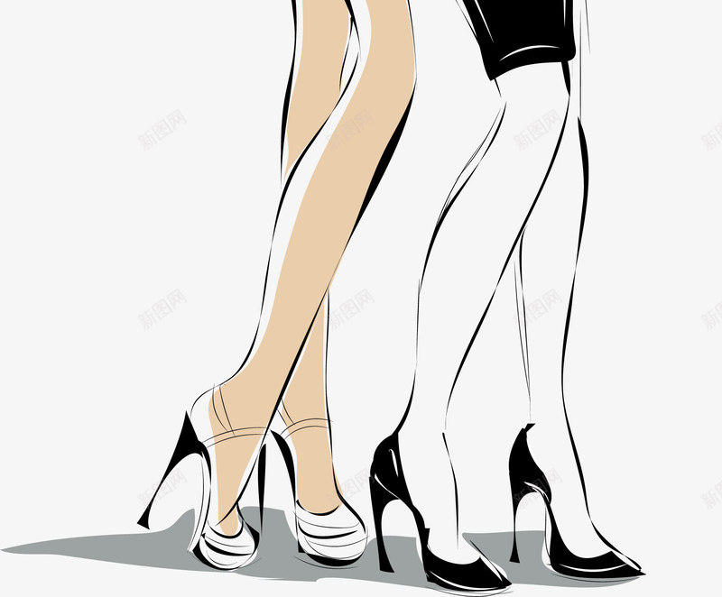 漂亮优雅的女模特矢量图ai免抠素材_新图网 https://ixintu.com 女人 女工人 女性人物 形态各异的美女 手绘 时尚 模特 模特剪影 黑白美女模特剪影 矢量图