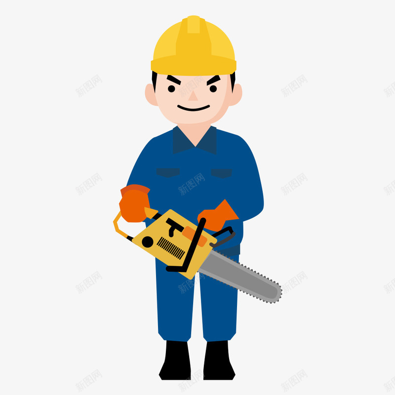 那电锯的卡通人物png免抠素材_新图网 https://ixintu.com 人物 免抠图 卡通人物 效果图 电锯 男人 装饰图 装饰画