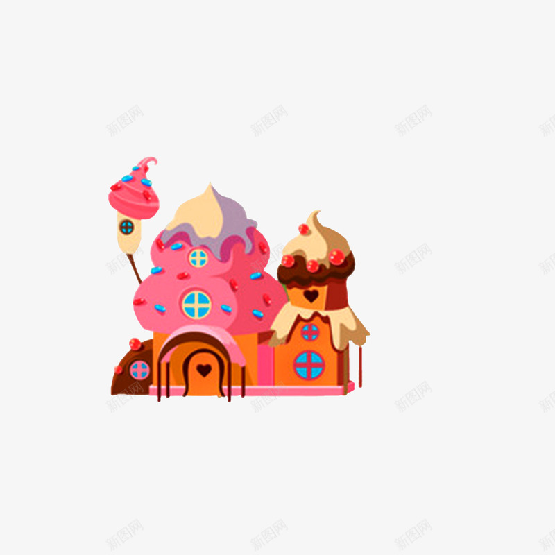 梦幻好看的糖果屋png免抠素材_新图网 https://ixintu.com 冰淇淋 卡通手绘 卡通糖果屋 梦幻好看的糖果屋 甜蜜糖果屋