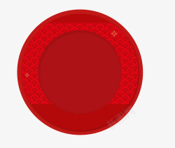 红色中国风新春圆形背景素材