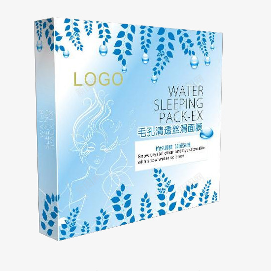 面膜包装盒png免抠素材_新图网 https://ixintu.com 化妆 天蓝色 毛孔清透 美容 美颜 面膜包装盒