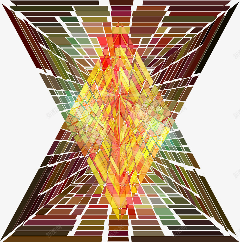 黄色闪耀三角形png免抠素材_新图网 https://ixintu.com 三角形 免抠PNG 图案 拼接 边框纹理 闪耀 黄色