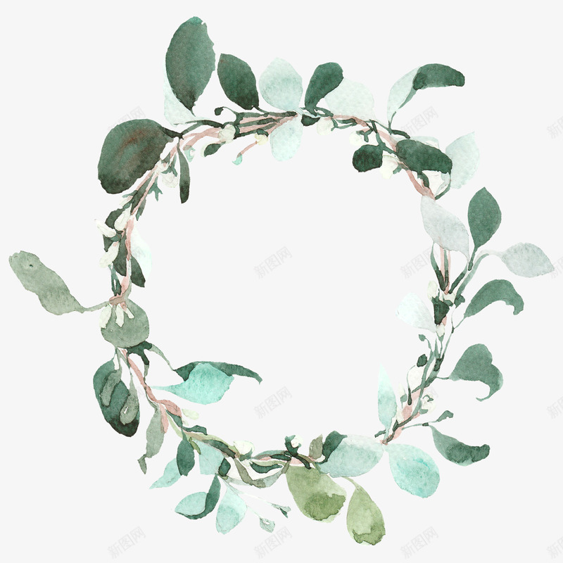 绿色植物圆形边框png免抠素材_新图网 https://ixintu.com 免抠图 圆形边框 效果图 植物边框 绿植边框 装饰图 装饰画