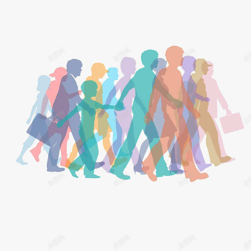 人山人海剪影图标png_新图网 https://ixintu.com 人山人海 人群 人群聚集 剪影 城市中的人 扁平化 梦幻