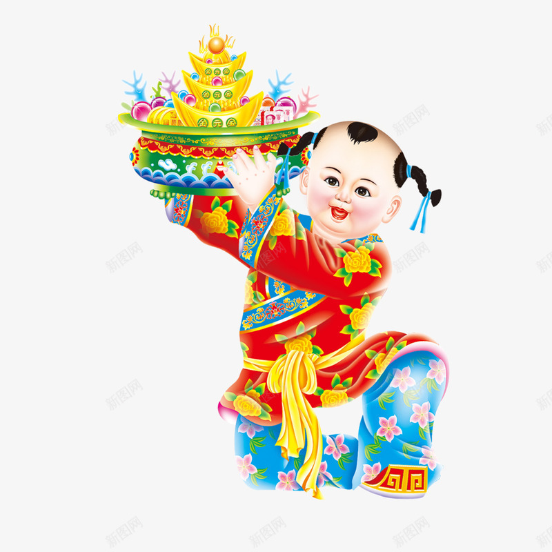 送财童子png免抠素材_新图网 https://ixintu.com 中式 仙童 送财童子 金元宝