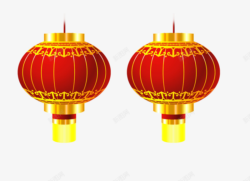 红灯笼图案psd免抠素材_新图网 https://ixintu.com 2016 喜庆 新年 灯笼 猴年 红色