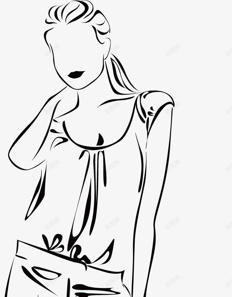 com 动漫人物 女性人物 性感 手绘 时尚女人 时尚性感 时尚美女插画