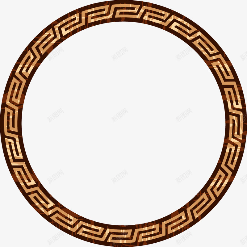 中式圆边框png免抠素材_新图网 https://ixintu.com 边框 边角装饰 黄色