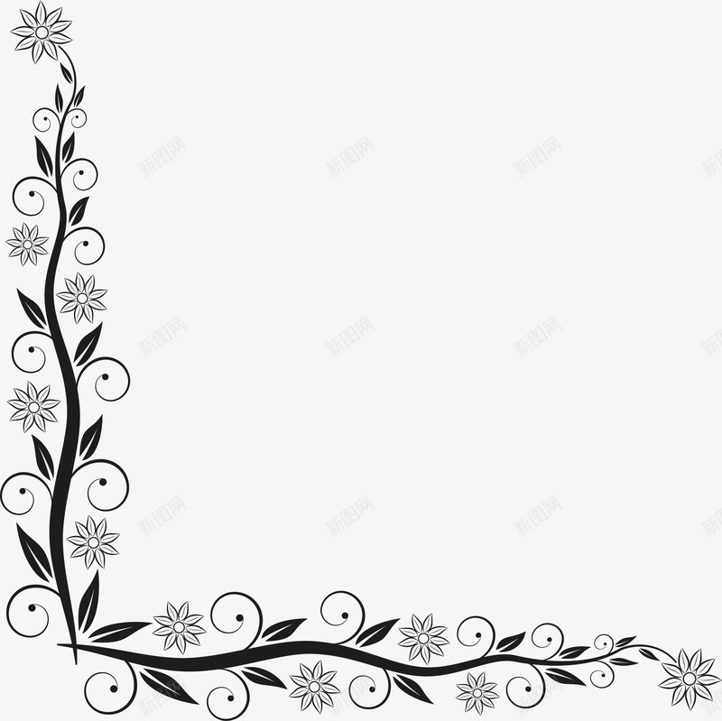 传统花纹边框png免抠素材_新图网 https://ixintu.com 中式纹样 传统花纹 窗花 线条 花纹 边框 黑色