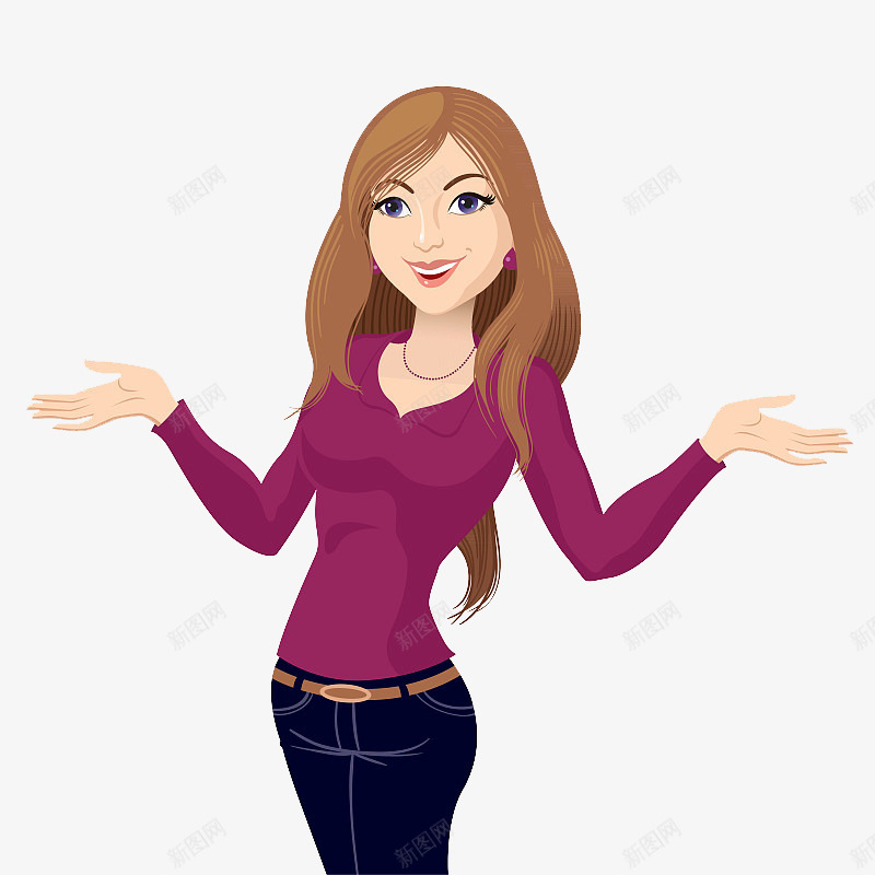 卡通美女主持人png免抠素材_新图网 https://ixintu.com 主持 主持人 卡通主持 商务 女主持人 演说 美女 青年女人