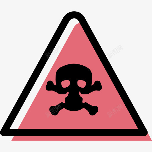 死亡图标png_新图网 https://ixintu.com 三角形 交通标志 危险标志 有毒 死亡 警惕 预警