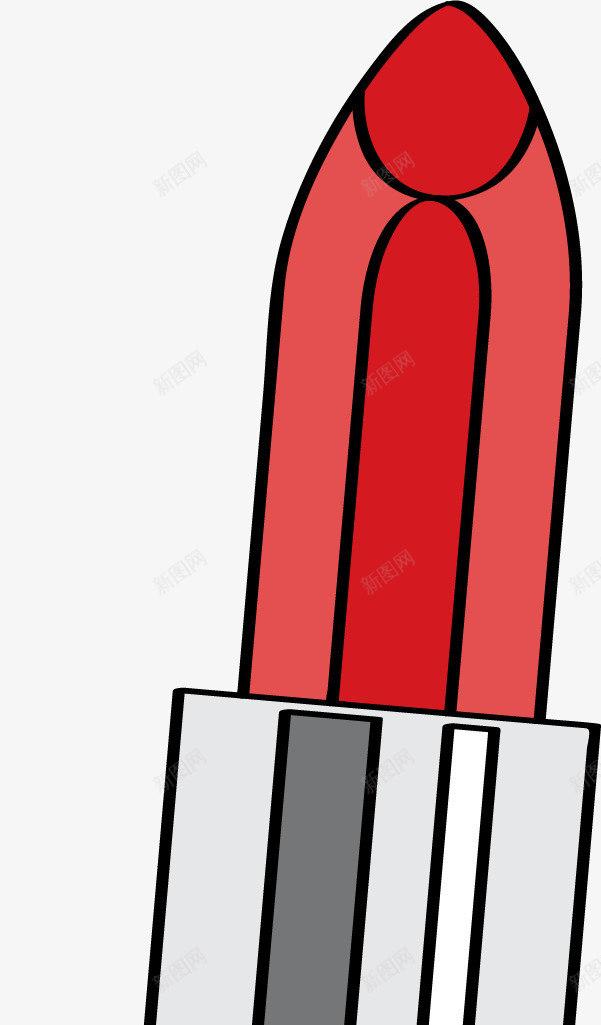 管状红色膏体口红png免抠素材_新图网 https://ixintu.com 免抠PNG 卡通 口红 唇彩 唇膏 手绘 美妆 膏状口红