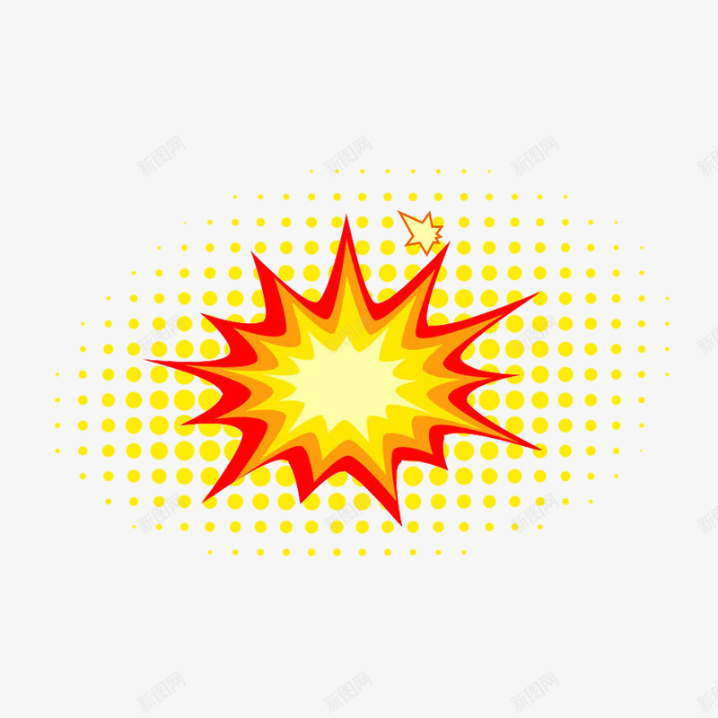 卡通黄色爆炸线png免抠素材_新图网 https://ixintu.com 手绘 爆炸线 爆炸背景圆点 爆炸花纹 矢量边框 锯齿