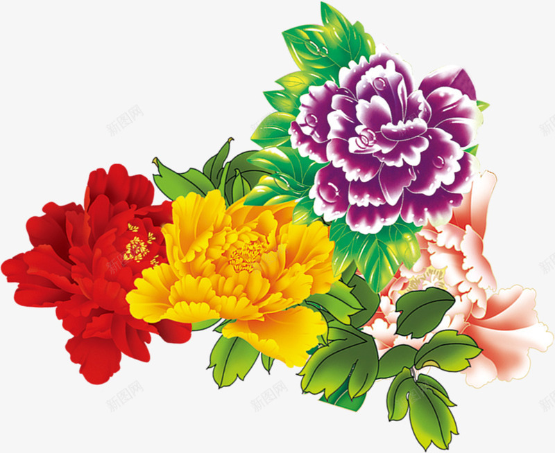 中式花朵祥和中式png免抠素材_新图网 https://ixintu.com 中式 祥和 花朵