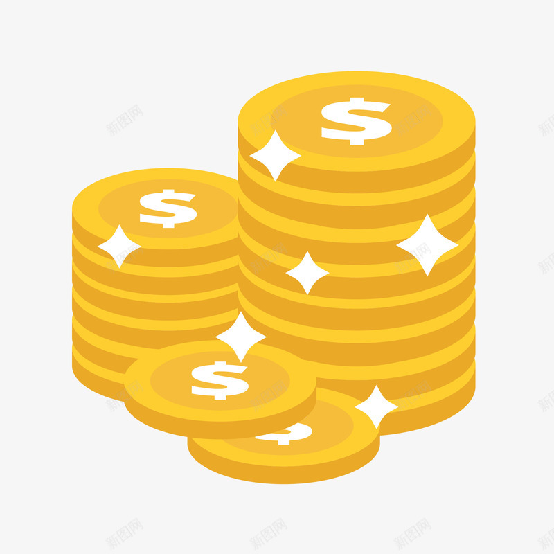 手绘扁平金币金钱矢量图eps免抠素材_新图网 https://ixintu.com png免抠图 创意 卡通 扁平 手绘 时尚 金币 金色 金钱 矢量图