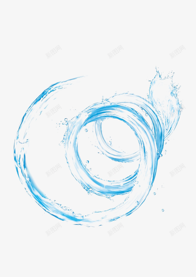 螺旋水花png免抠素材_新图网 https://ixintu.com 夏日 护肤 水 水花 美容 蓝色