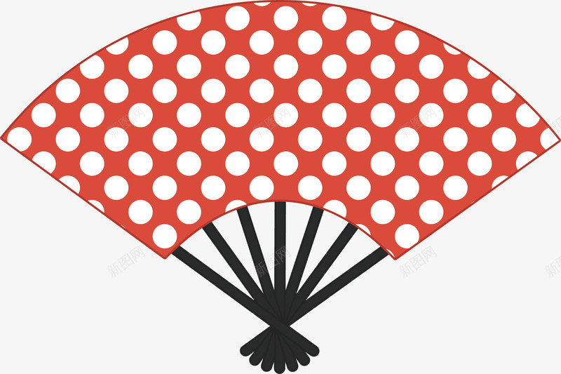 点状跳广场舞扇子矢量图ai免抠素材_新图网 https://ixintu.com 中国风扇子 古典扇子 古风扇子 圆点 日本扇子 背景 跳广场舞扇子 矢量图