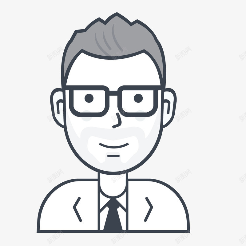 灰色手绘的人物头像图标png_新图网 https://ixintu.com 人物 人物头像 免抠图 手绘人物 效果图 灰色人像 装饰图 装饰画