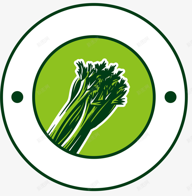 圆形卡通白色圆圈LOGO矢量图图标eps_新图网 https://ixintu.com LOGO 圆形LOGO 绿色矢量芹菜 绿色芹菜 芹菜 芹菜符号 蔬菜 矢量图