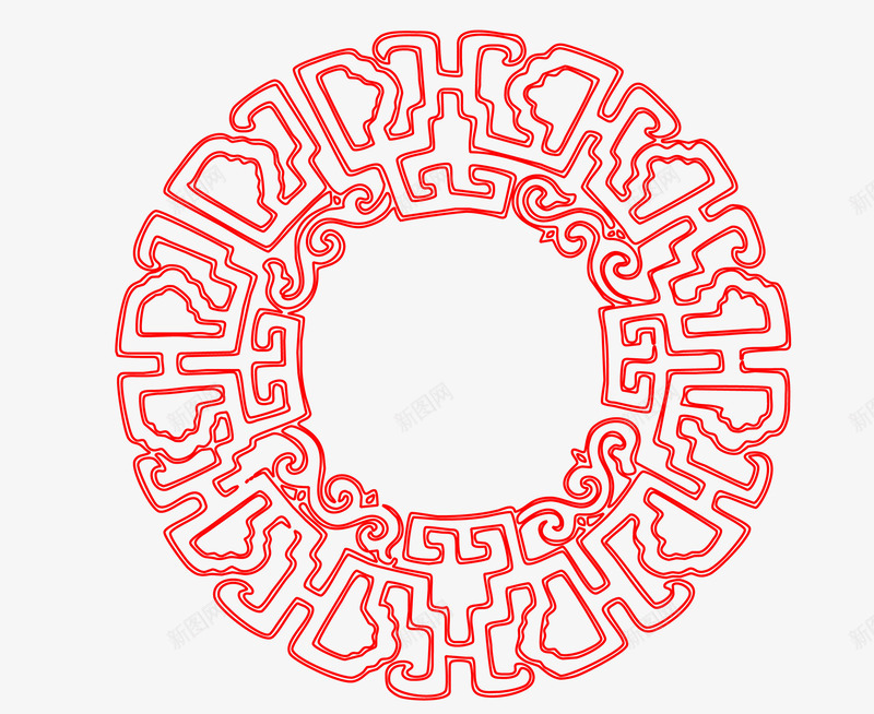 中式传统圆形花纹边框png免抠素材_新图网 https://ixintu.com PNG图片 中式圆框 传统 圆形 矢量素材 花纹边框 边框