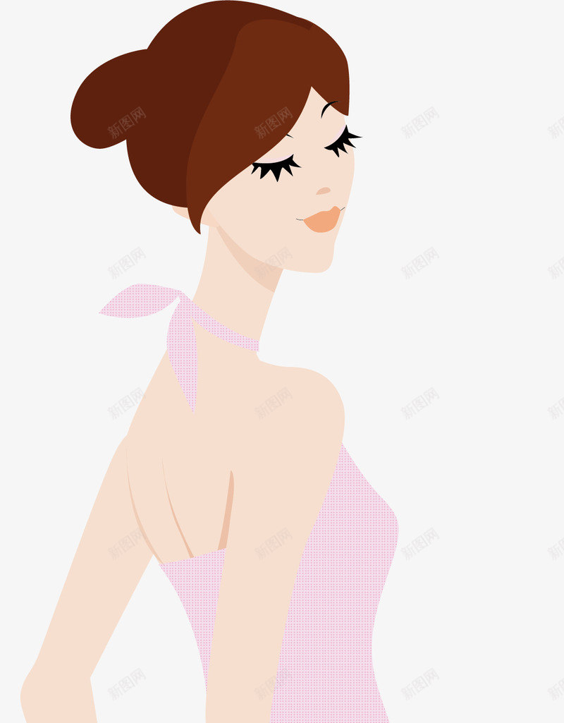 粉裙美女矢量图ai免抠素材_新图网 https://ixintu.com 卡通美女 古典美女 塑形美女 塑性美女 性感美女 手绘美女 时尚美女 比基尼美女 粉裙 美女 美女矢量 矢量图