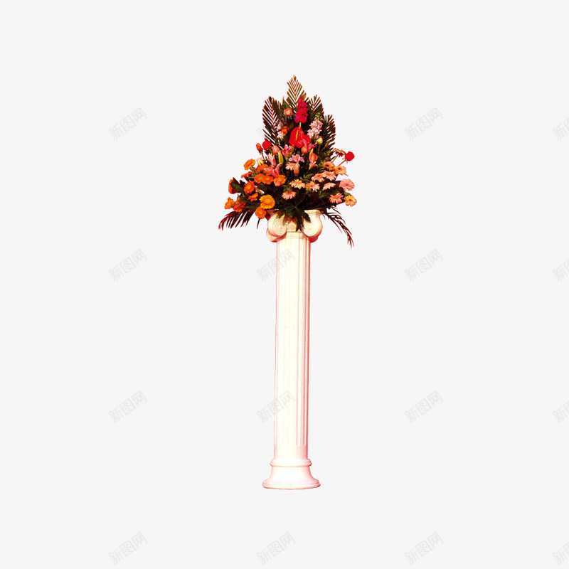 鲜花png免抠素材_新图网 https://ixintu.com 喜庆 婚礼花柱 粉色 花柱 鲜花