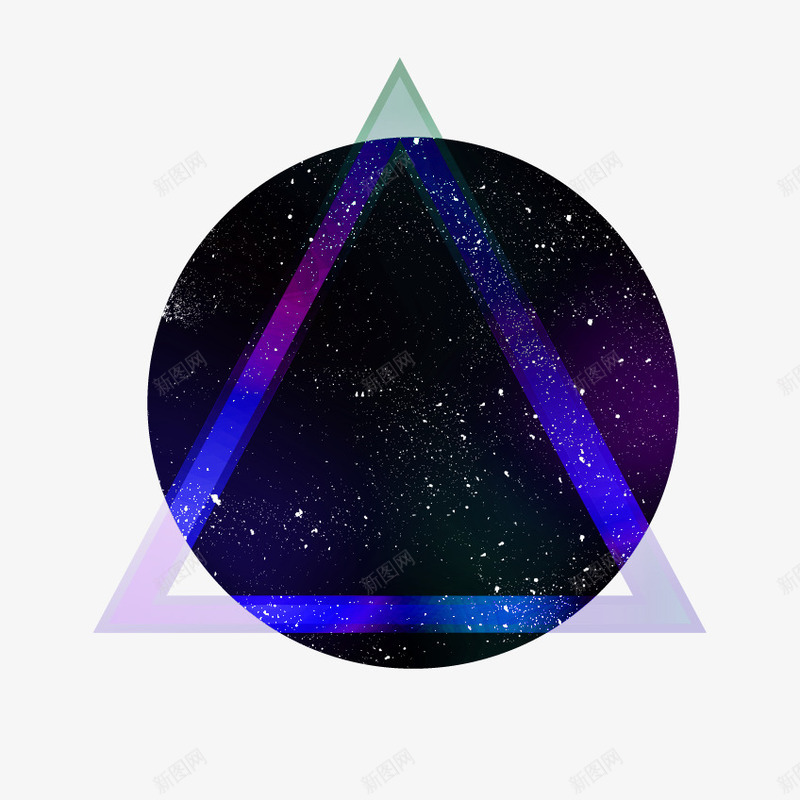 蓝色星空三角形效果元素png免抠素材_新图网 https://ixintu.com 三角形 免抠PNG 效果元素 星空 蓝色