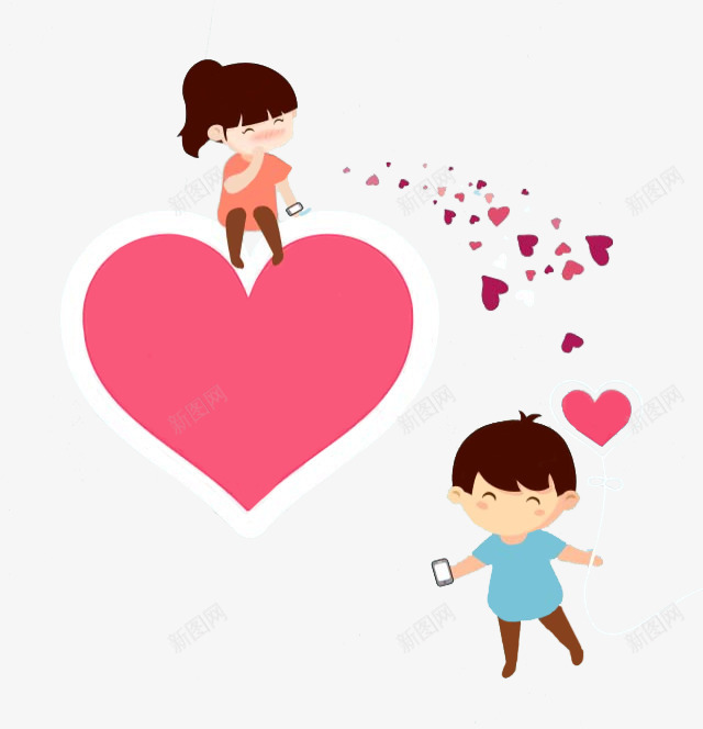 求婚人物png免抠素材_新图网 https://ixintu.com 心形图案 悬浮 情路 浪漫 漂浮