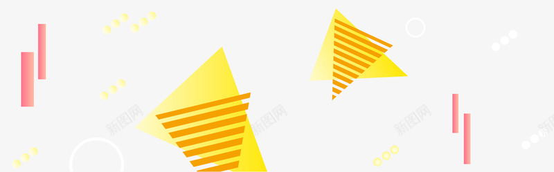 几何三角形png免抠素材_新图网 https://ixintu.com 三角形 几何 彩色 曲线 炫酷 立体 黄色