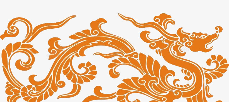 黄色手绘花纹中国龙png免抠素材_新图网 https://ixintu.com 中国风 中国龙 免抠图 效果图 装饰图 装饰画 龙
