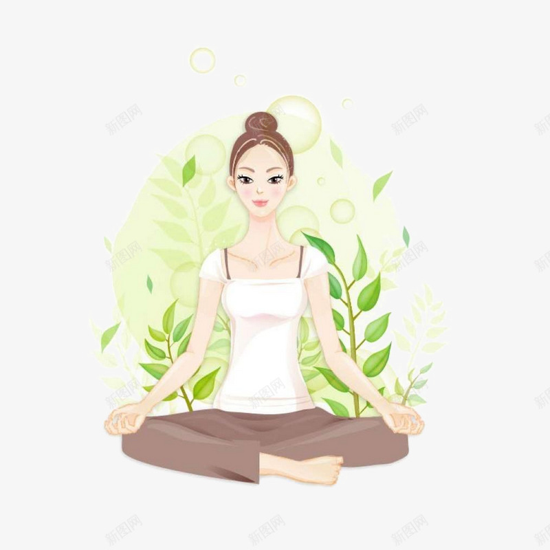 韩国瑜伽美女插画png免抠素材_新图网 https://ixintu.com 插画 教练老师 瑜伽 瑜伽培训 美女教练