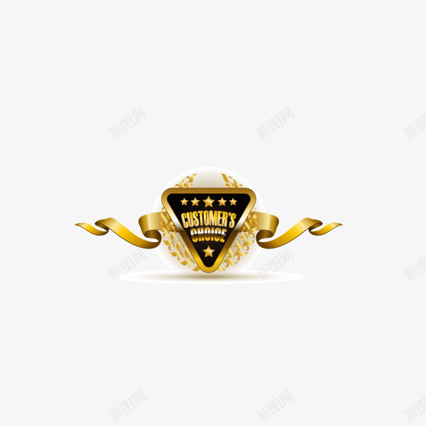 飘带金属质感标签矢量图ai免抠素材_新图网 https://ixintu.com 三角形 发光 金属标签 金属质感 飘带 矢量图