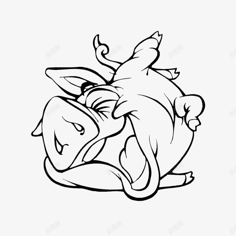 开心猪简笔画图标png_新图网 https://ixintu.com 动物剪影 动物简笔画 开心猪简笔画 手绘动物 猪剪影 猪简笔画 简洁