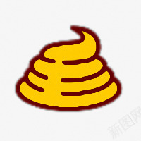 便便图案png免抠素材_新图网 https://ixintu.com 大便 大便形状 简洁 黄色
