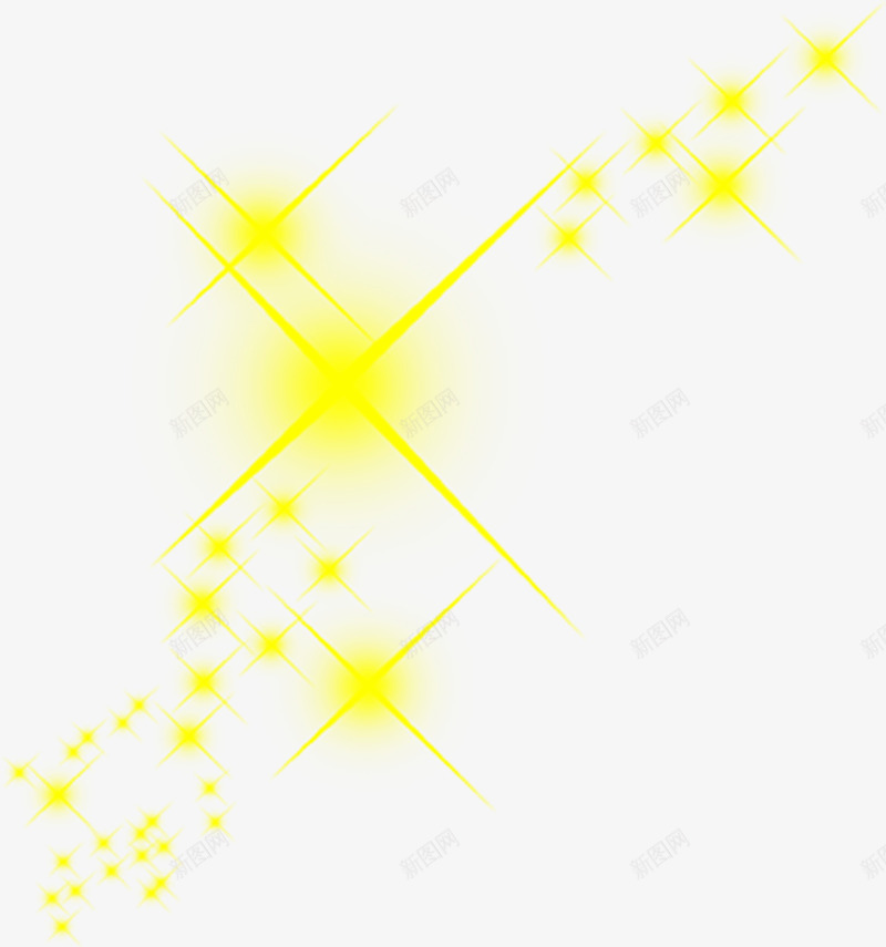白底黄色十字星光png免抠素材_新图网 https://ixintu.com 十字 十字星光 星光 黄色