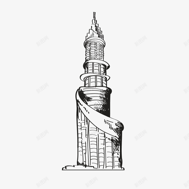 手绘线稿城堡建筑png免抠素材_新图网 https://ixintu.com 公主城堡 城市建筑 欧式建筑 线描线稿