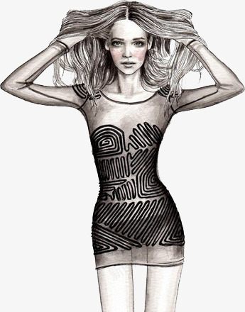 欧美手绘素描女人png免抠素材_新图网 https://ixintu.com 卡通英伦风图片 欧美图片 欧美素描 欧美风景 素描 美女 长发女人