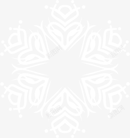 六角星雪花png免抠素材_新图网 https://ixintu.com 六角形状 带圆点 白色 雪花